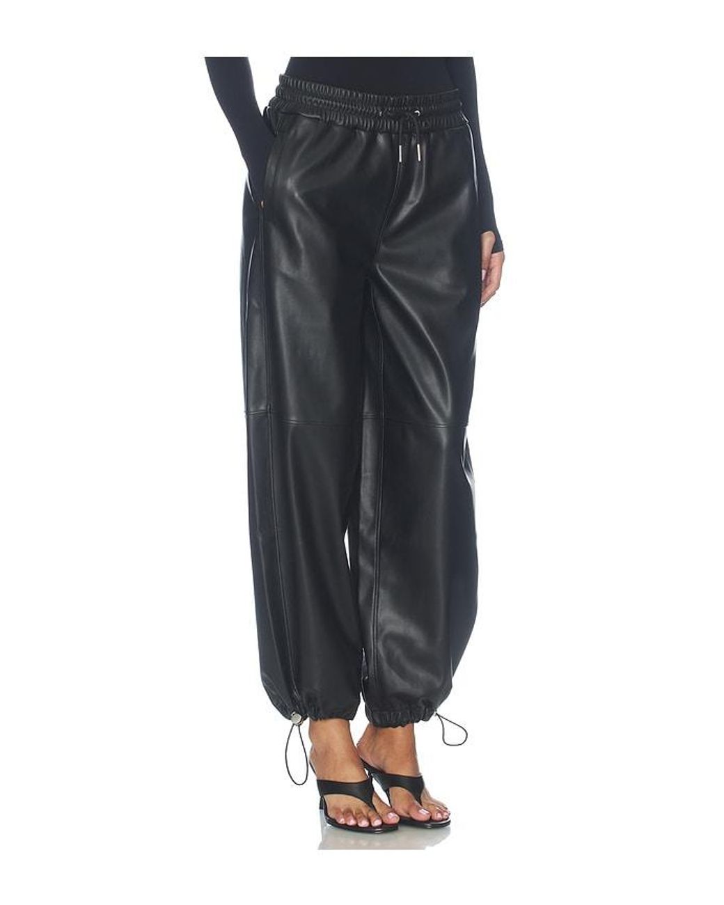 Hudson Black Faux Leather Balloon Jogger Pants
