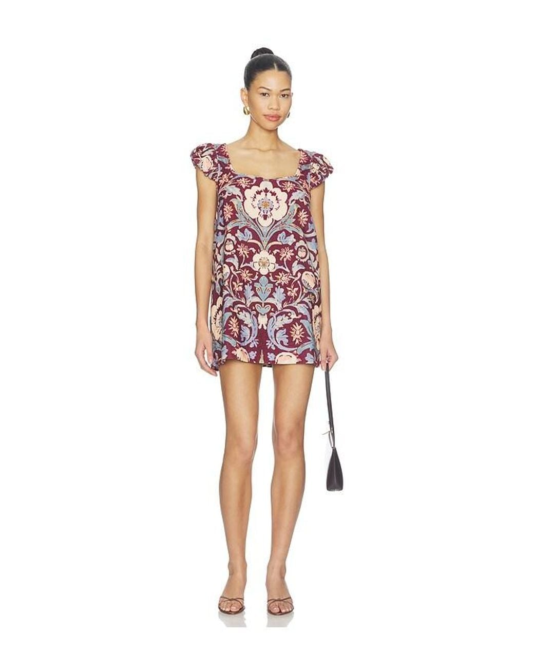 Free People Red Hopeless Romantic Printed Mini Dress