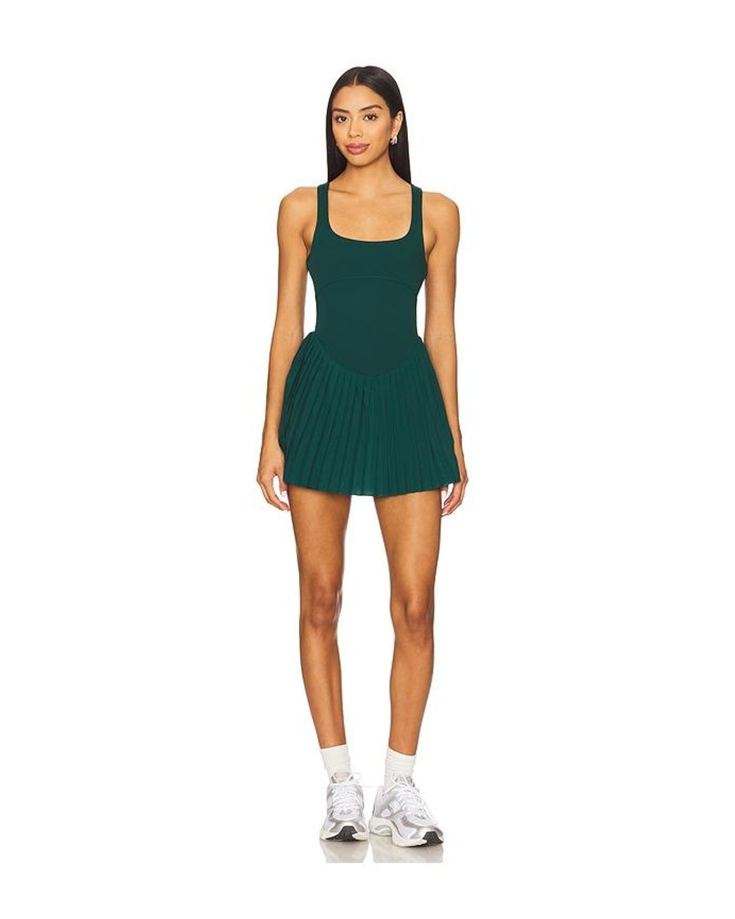 WellBeing + BeingWell Blue Movewell Lennox Pleated Dress