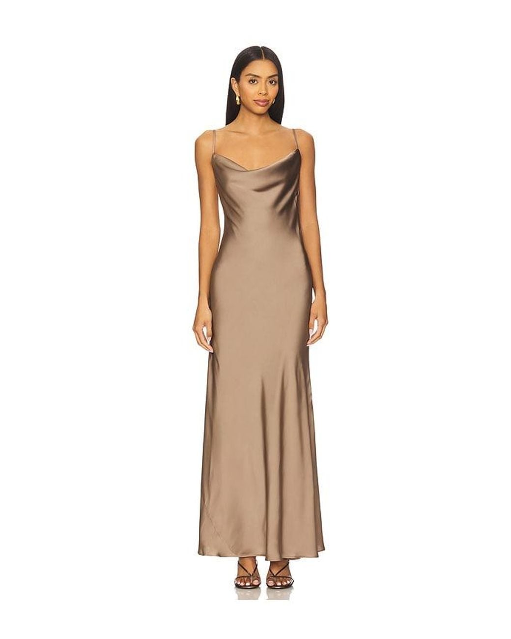 Bardot Natural Monroe Cowl Neck Maxi Dress