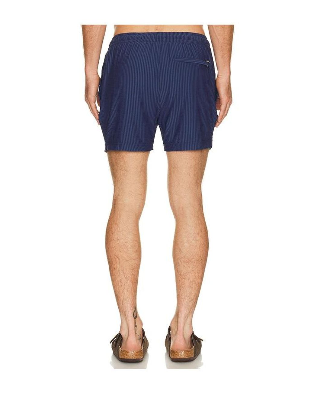 Vintage Summer Blue Stripe Knit Shortie Volley for men