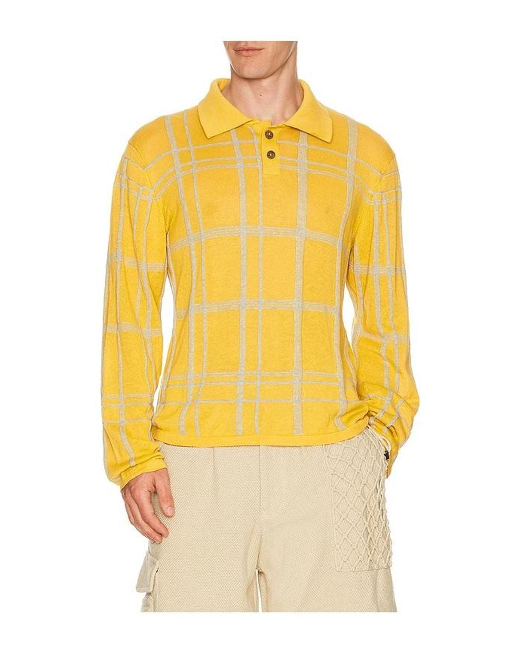 Isa Boulder Yellow Meshline Polo Shirt for men
