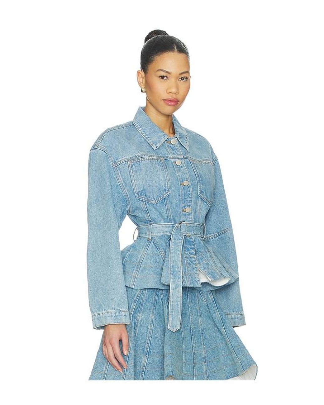 AKNVAS Blue Alex Peplum Denim Jacket