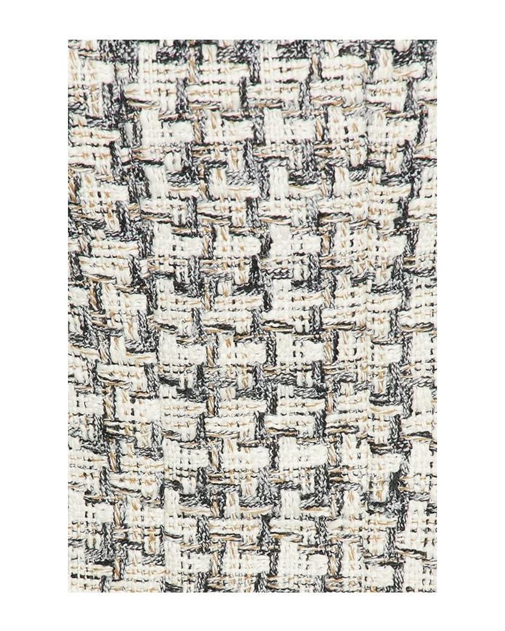 MAJORELLE White Ivette Faux Fur Trim Tweed Jacket