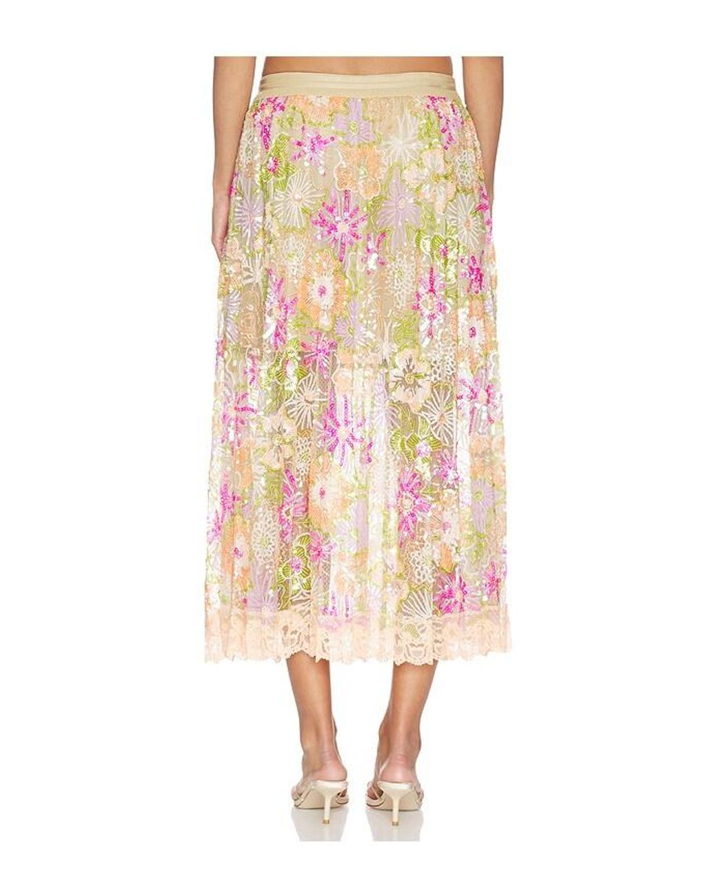 Le Superbe Multicolor Flori Culture Pleated Skirt