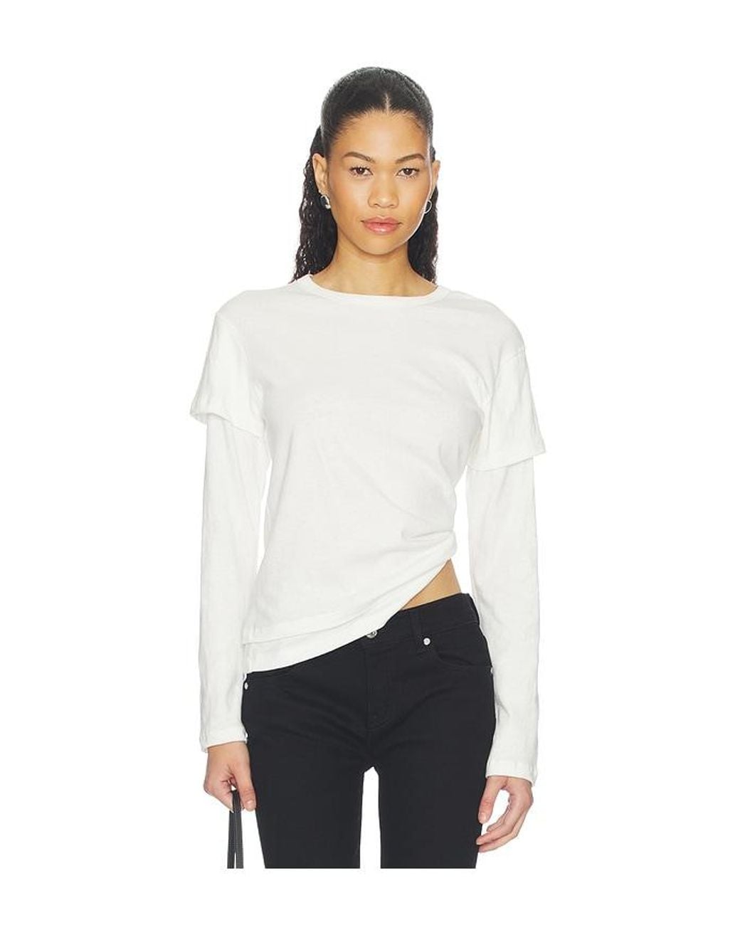 EB DENIM White Rory Layered Long Sleeve