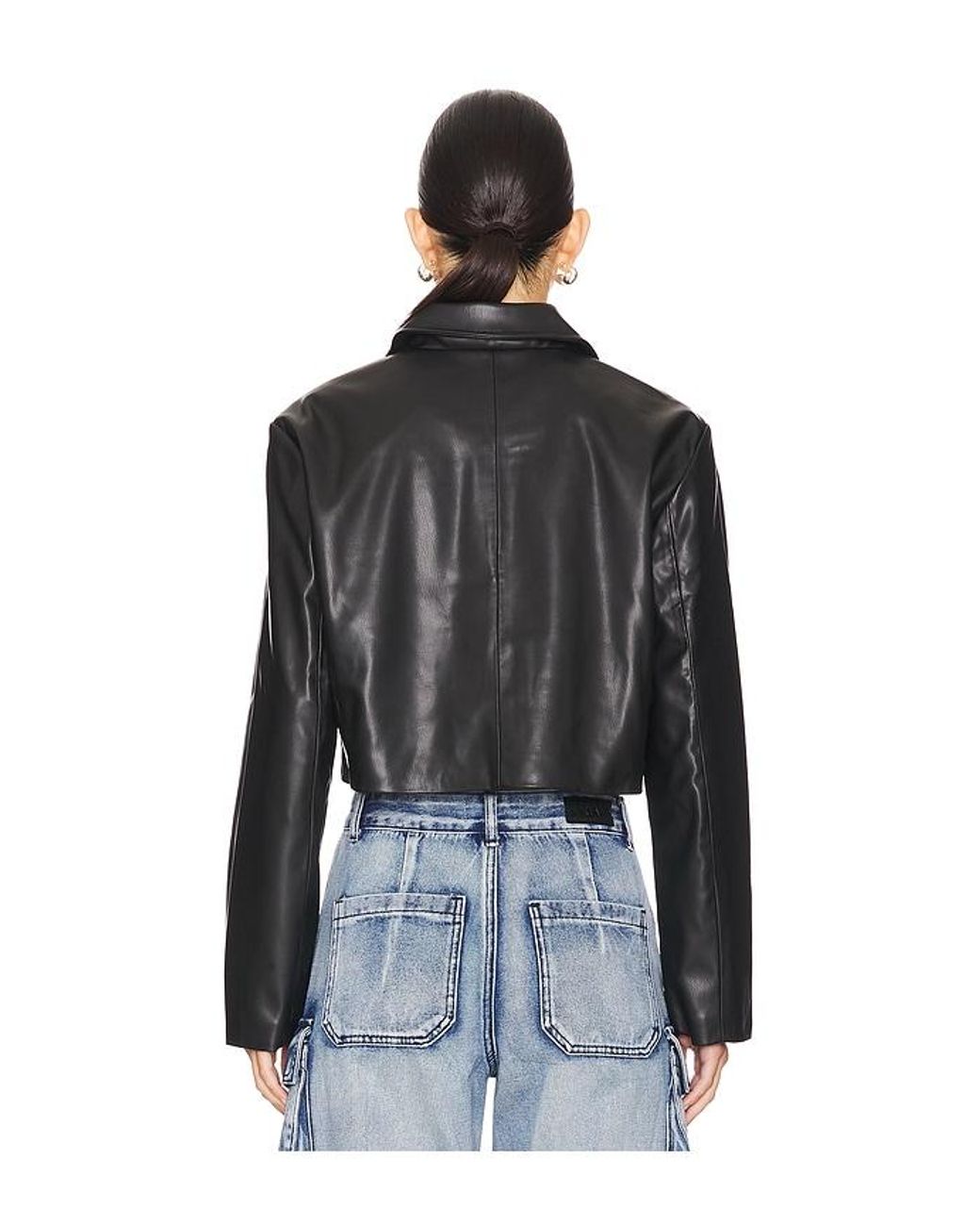 superdown Black X Emily Gemma Gabriella Faux Leather Jacket