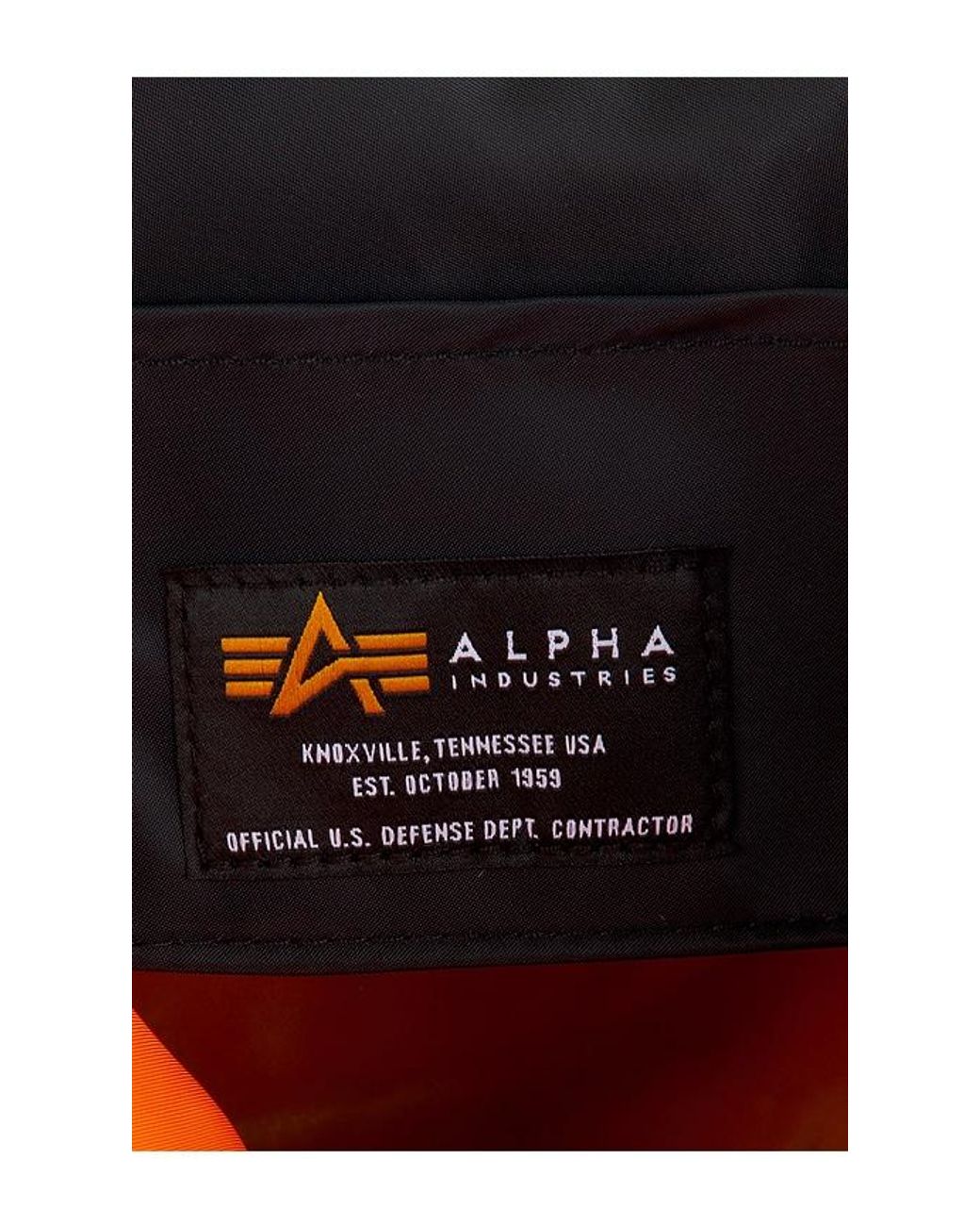 Alpha Industries Black Nylon Backpack for men