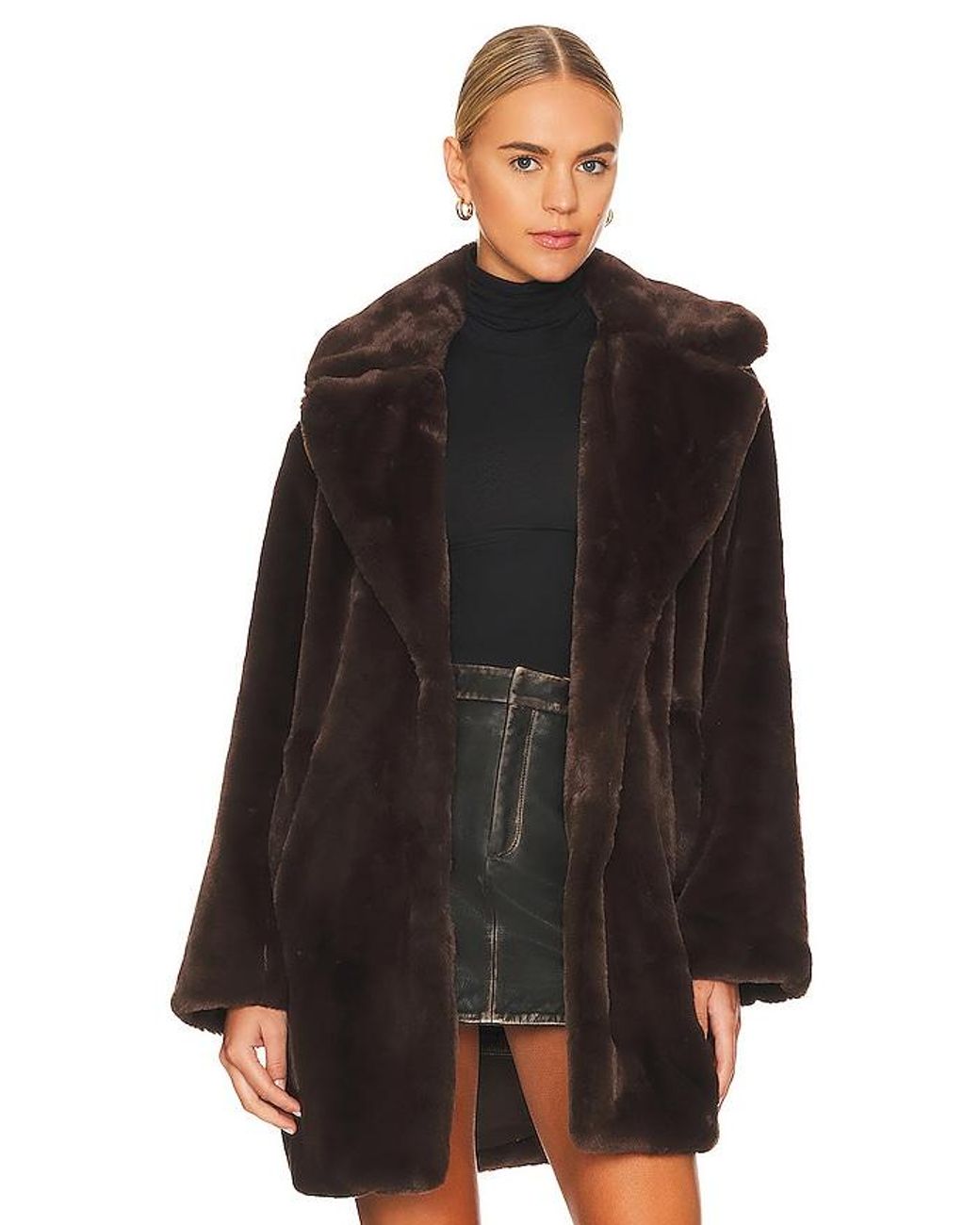 Lamarque Black Linnea Teddy Coat