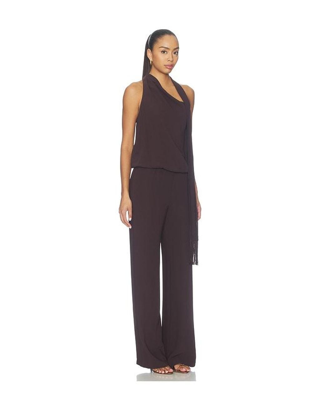 Amanda Uprichard Brown Sonya With Fringe Jumpsuit