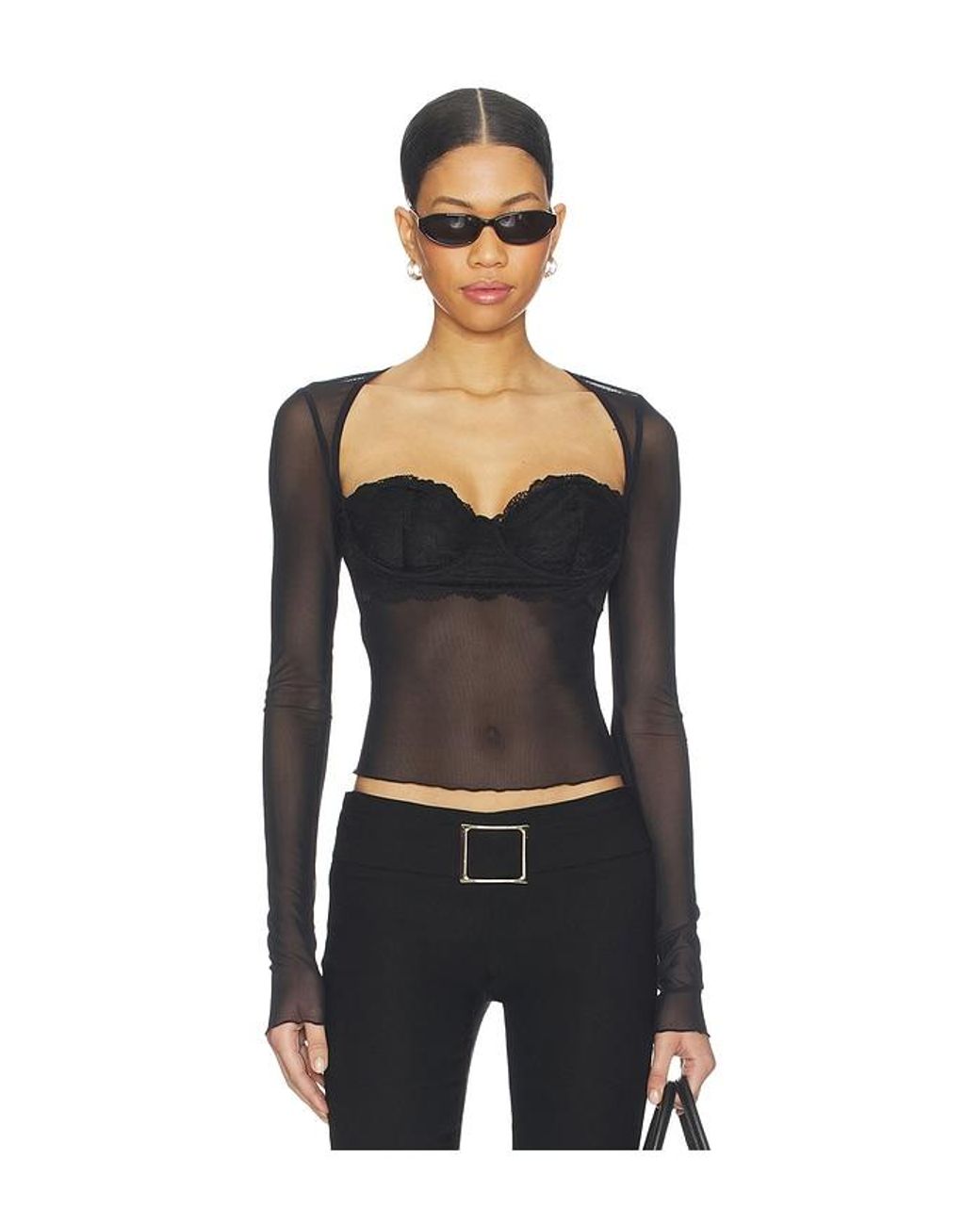 I.AM.GIA Black Silo Sleeve Top