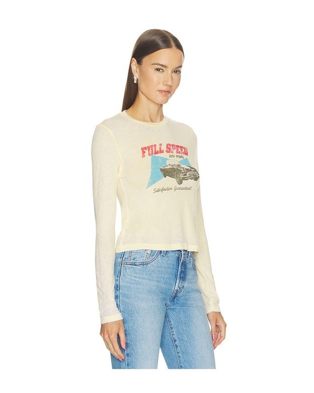 Daydreamer Blue Full Speed Auto Supply Burnout Vintage Long Sleeve Top