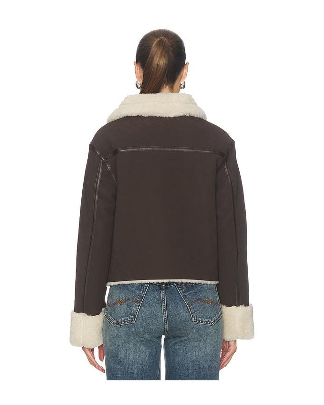 Hudson Black Faux Suede Shearling Jacket