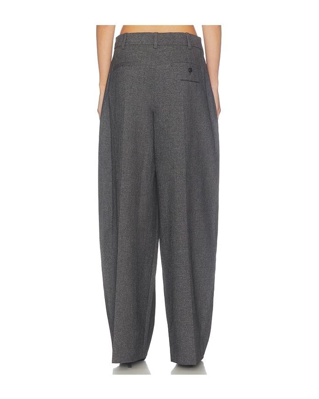 Alexander Wang Black Mid-Rise Tailored Pant With Hard Crease