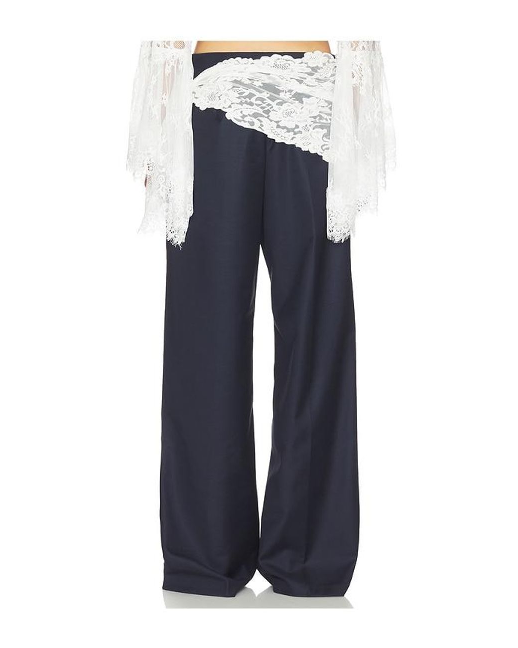 Sea Blue Fiora Tropical Wool Pants