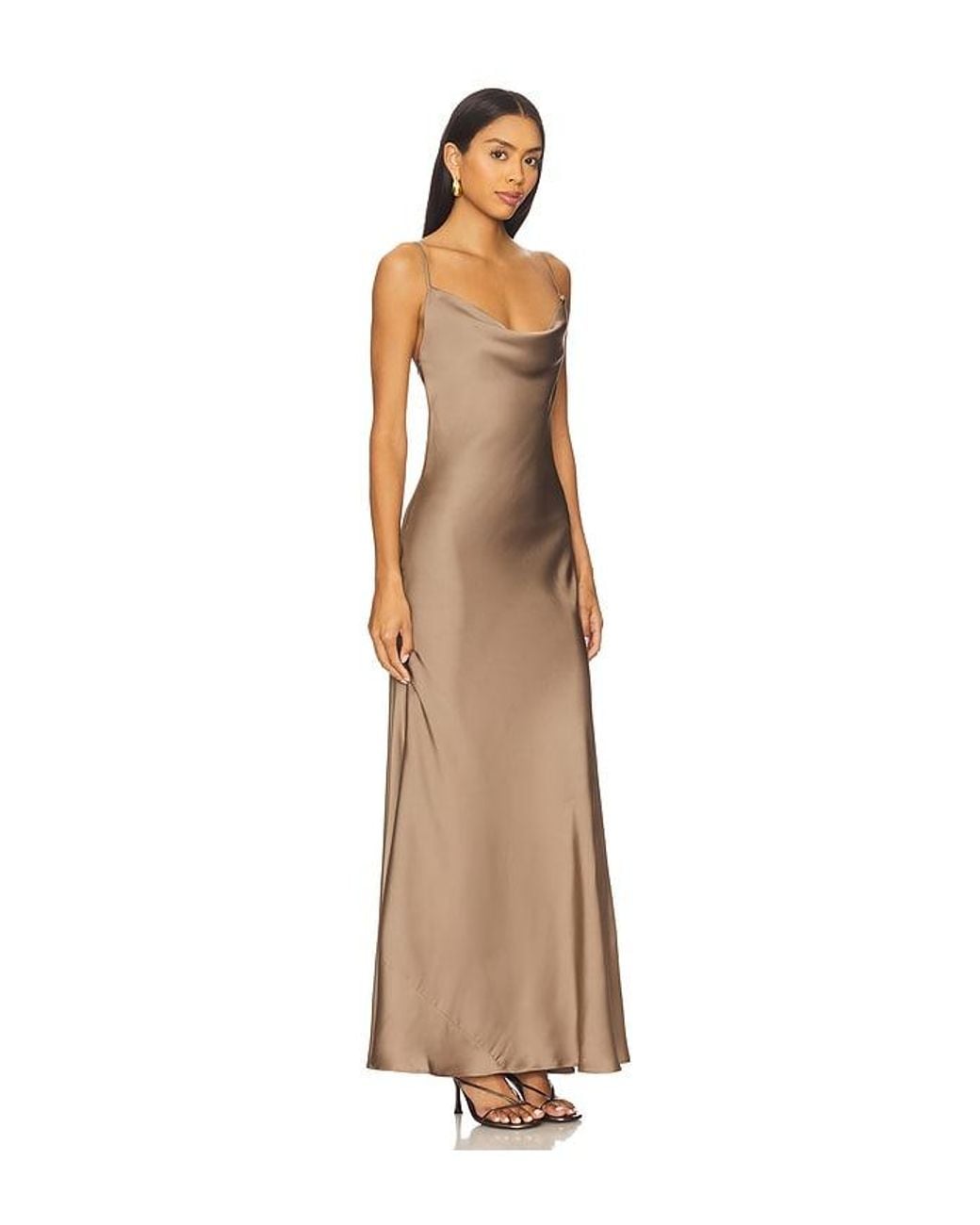 Bardot Natural Monroe Cowl Neck Maxi Dress