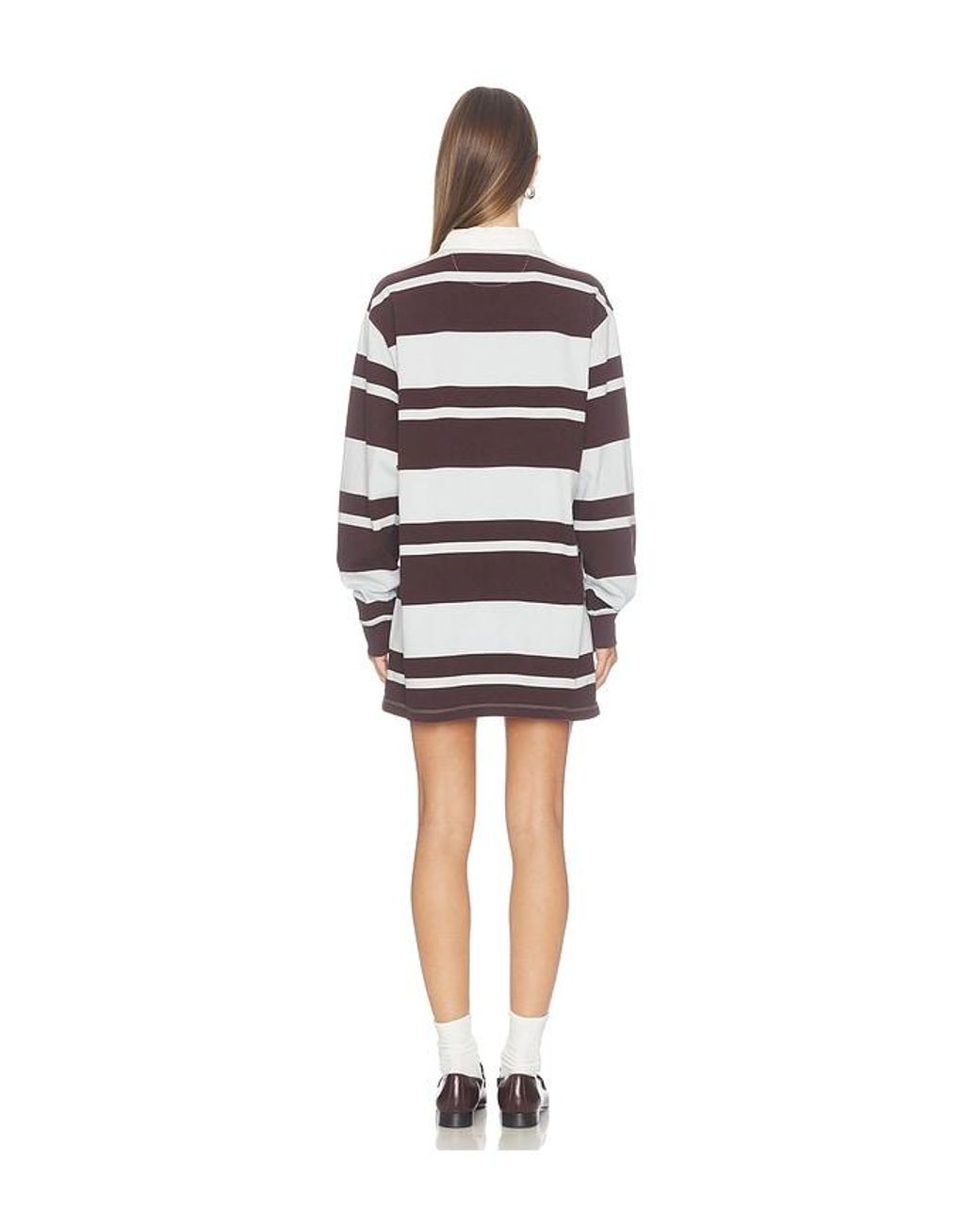 GOOD AMERICAN Black The Knit Rugby Mini Dress