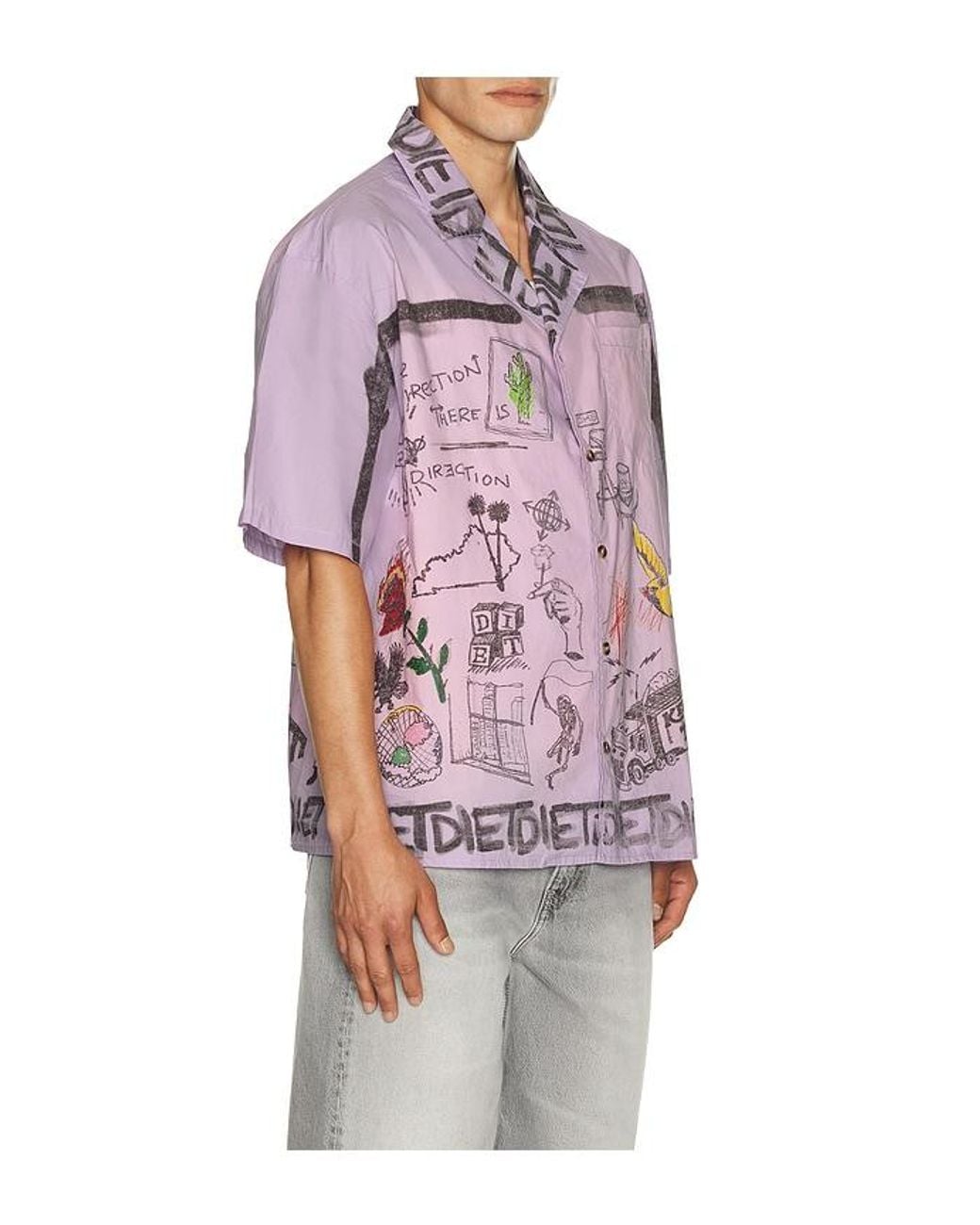 DIET STARTS MONDAY Red Doodle Button Up Shirt for men