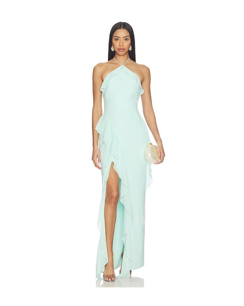 Amanda Uprichard Blue Alessandra Maxi Dress