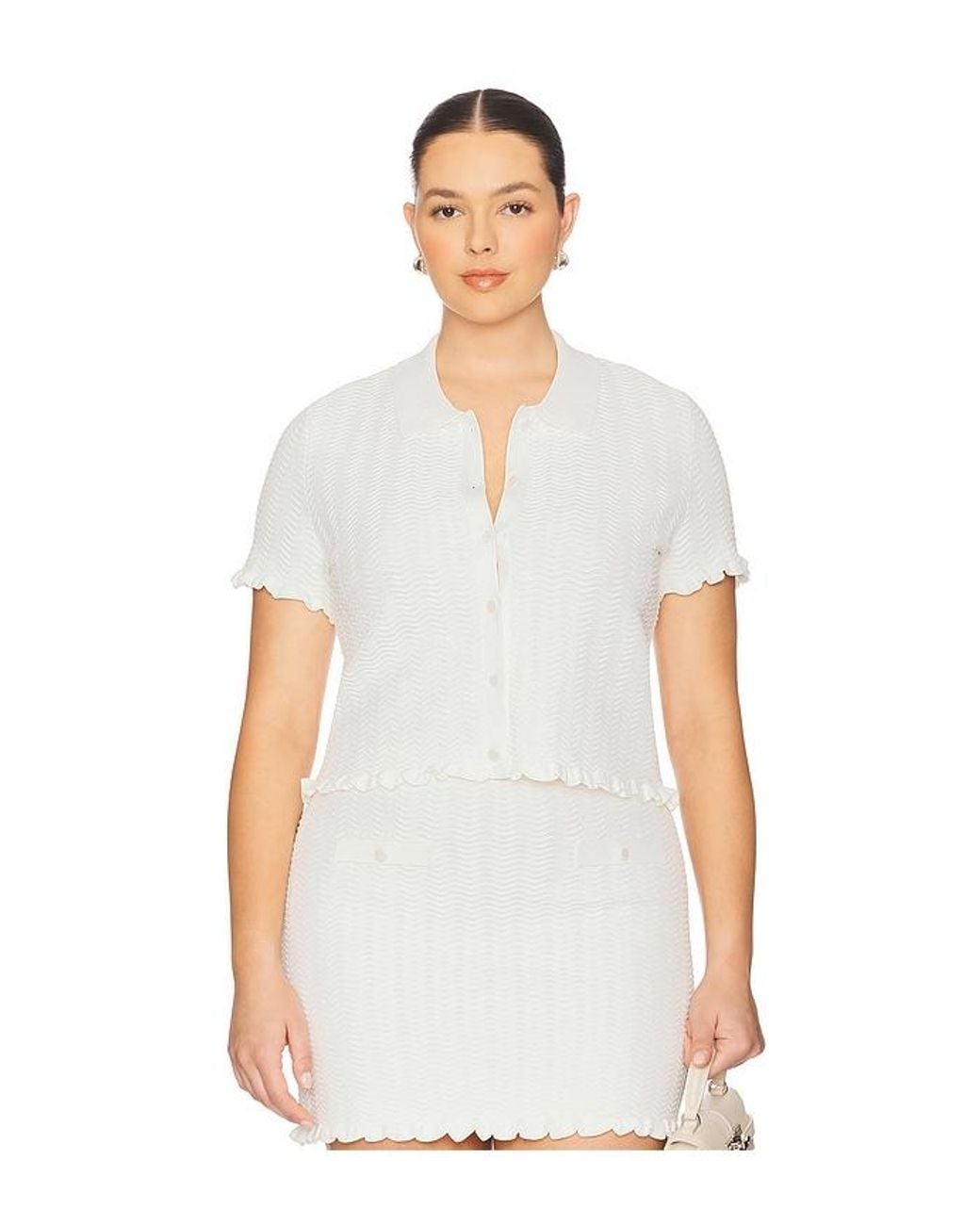 L'academie White Salisa Scallop Cardigan