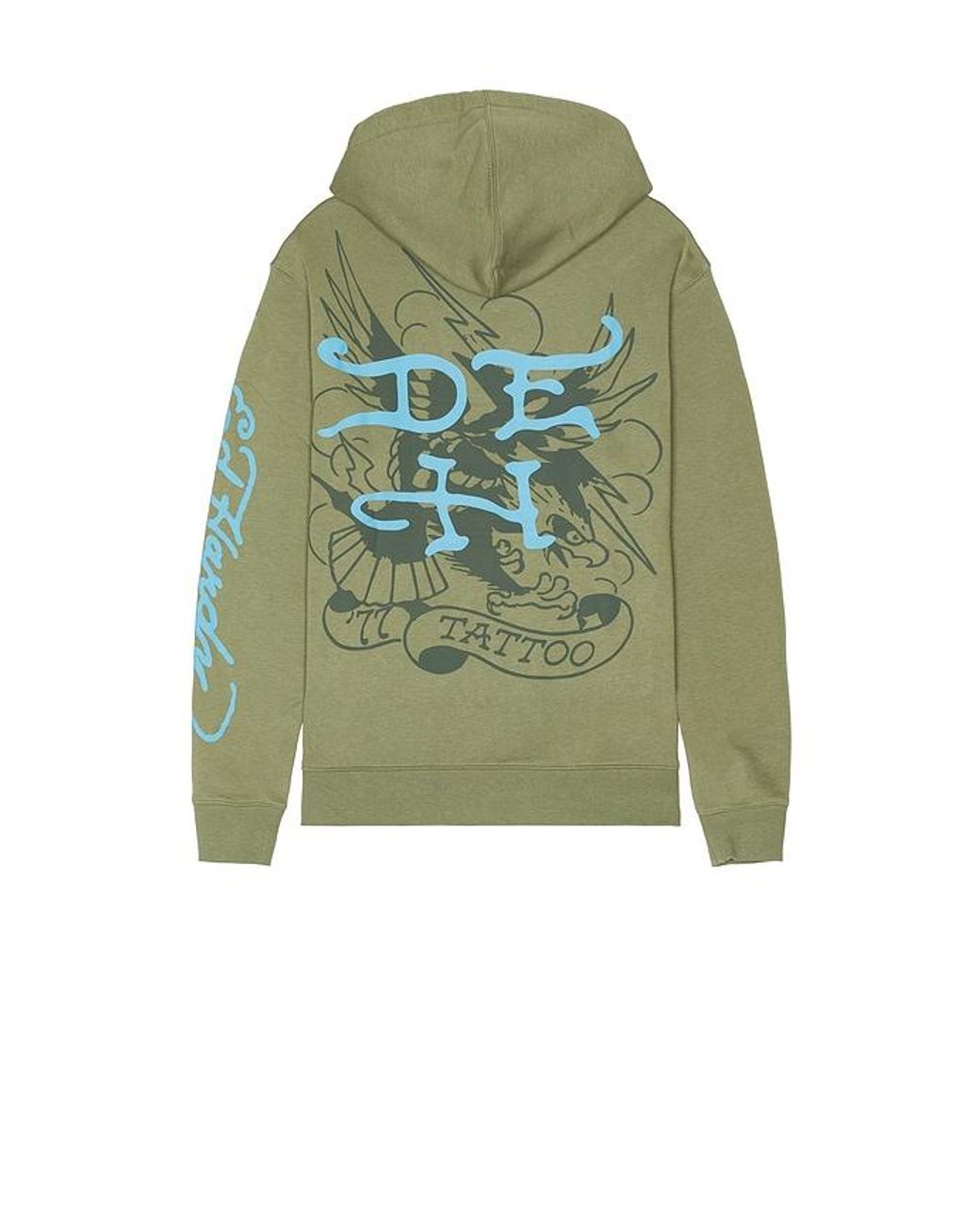 Ed Hardy Crouching Panther Pullover Hoodie in Green for Men | Lyst UK