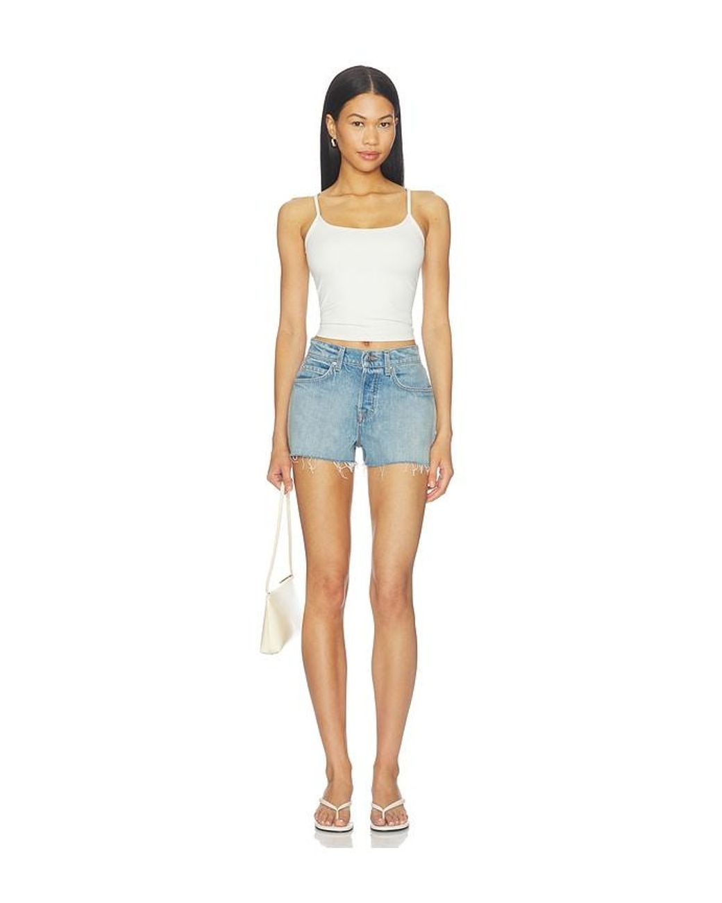 GRLFRND Blue Ava Mid Rise Relaxed Short