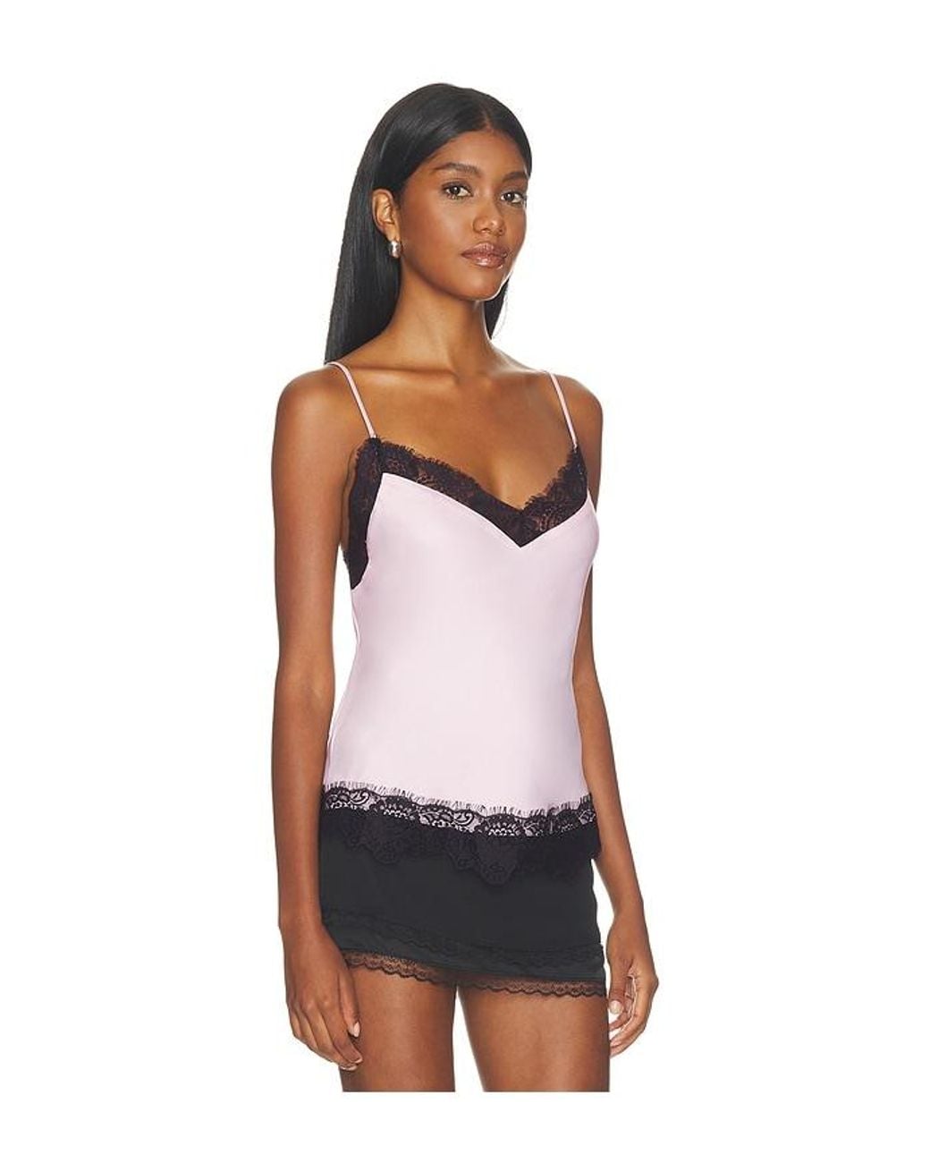 WeWoreWhat White Lace Trim Cami Top