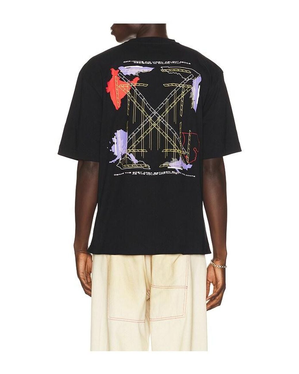 Off-White c/o Virgil Abloh Black Archigeography Arrow Skate Short Sleeve Tee for men
