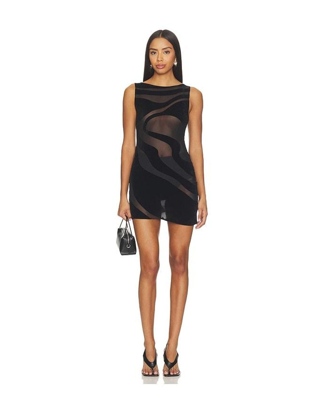 OW Collection Black Silla Asymmetric Top