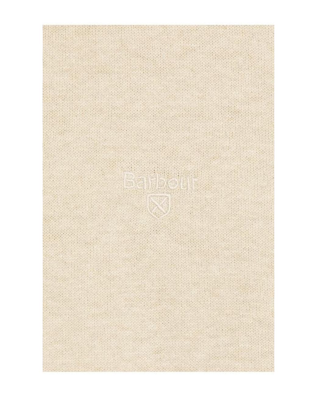 Barbour Natural Muston Linen Blend Knitted Polo for men