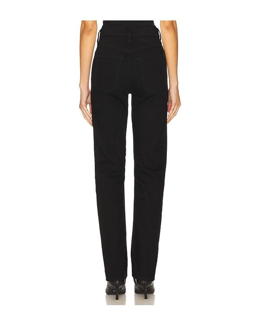 Agolde Black 90S Pinch Waist Long High Rise Straight Jeans