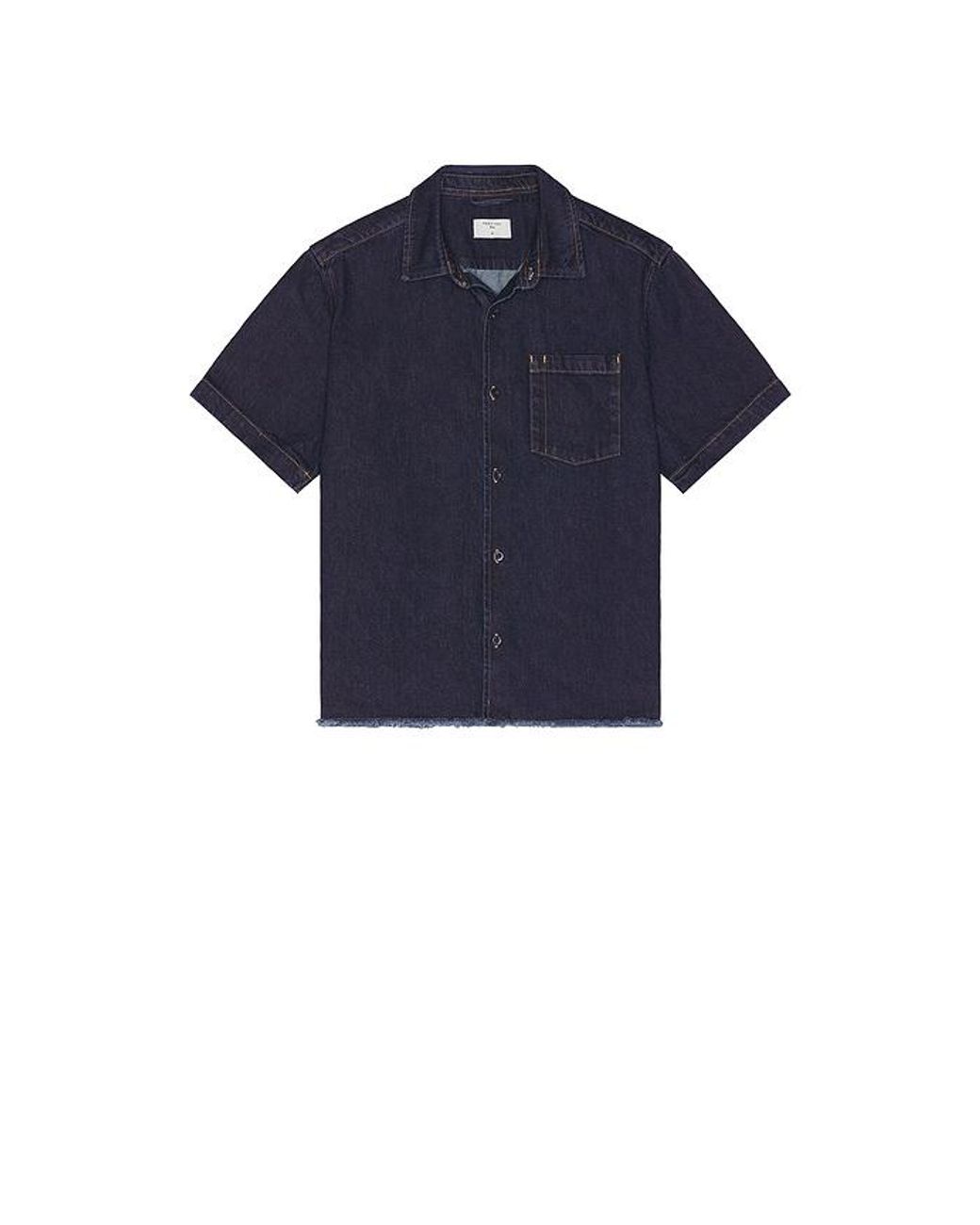 Percival Blue Harley Denim Cropped Boxy Shirt for men