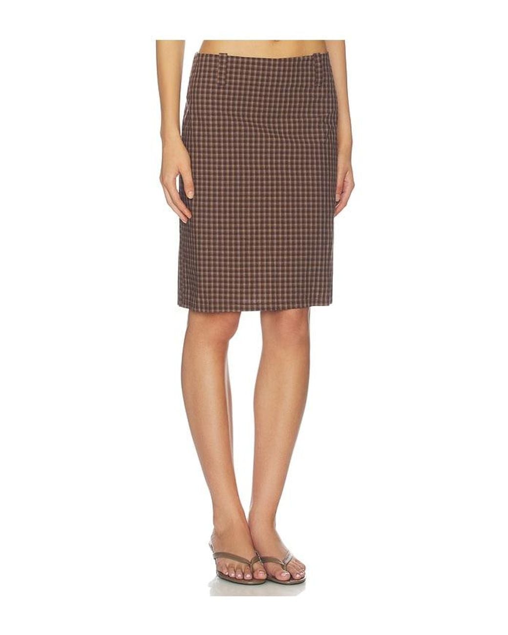 Lioness Brown Play On Midi Skirt