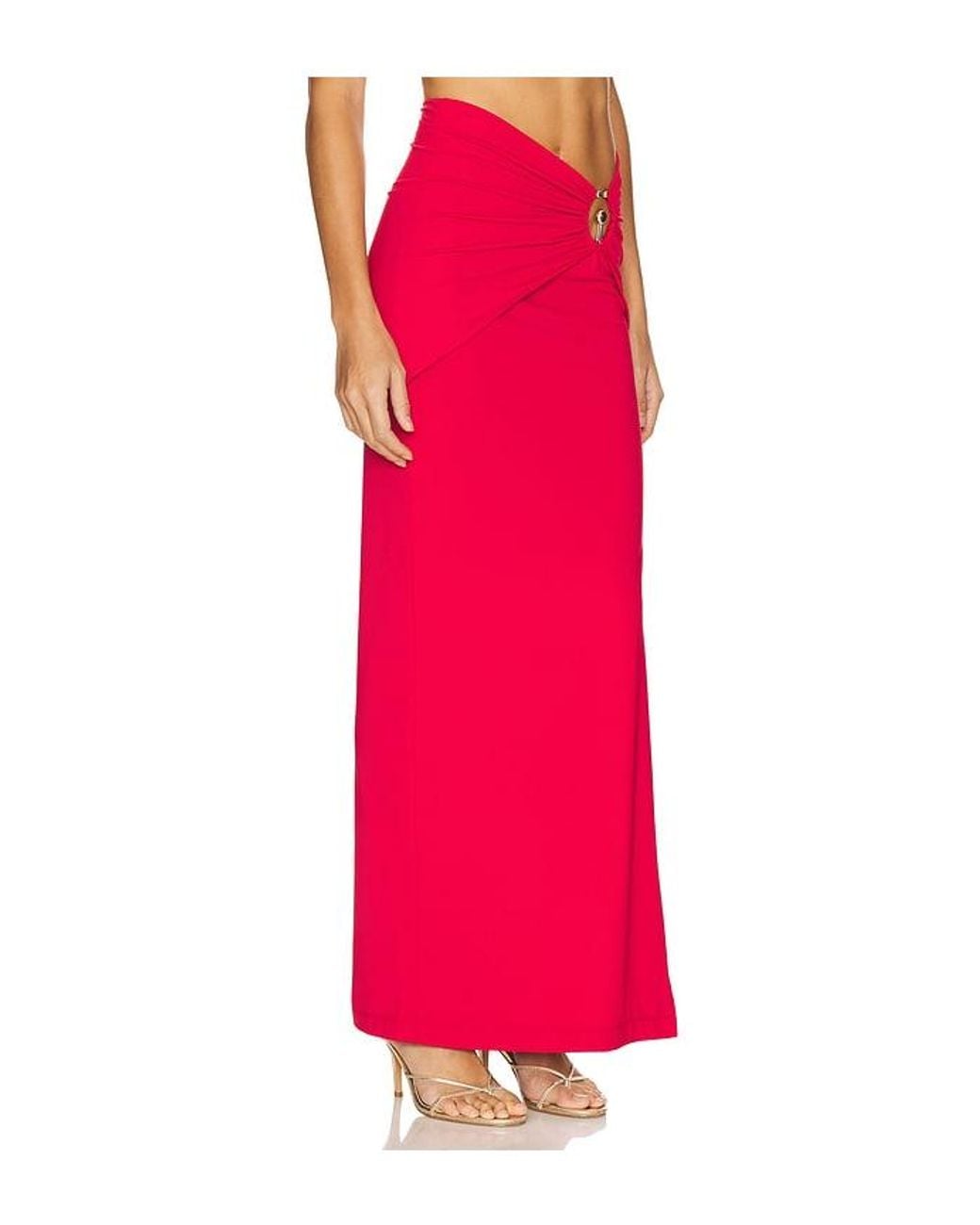 Bardot Red X Revolve Neve Maxi Skirt