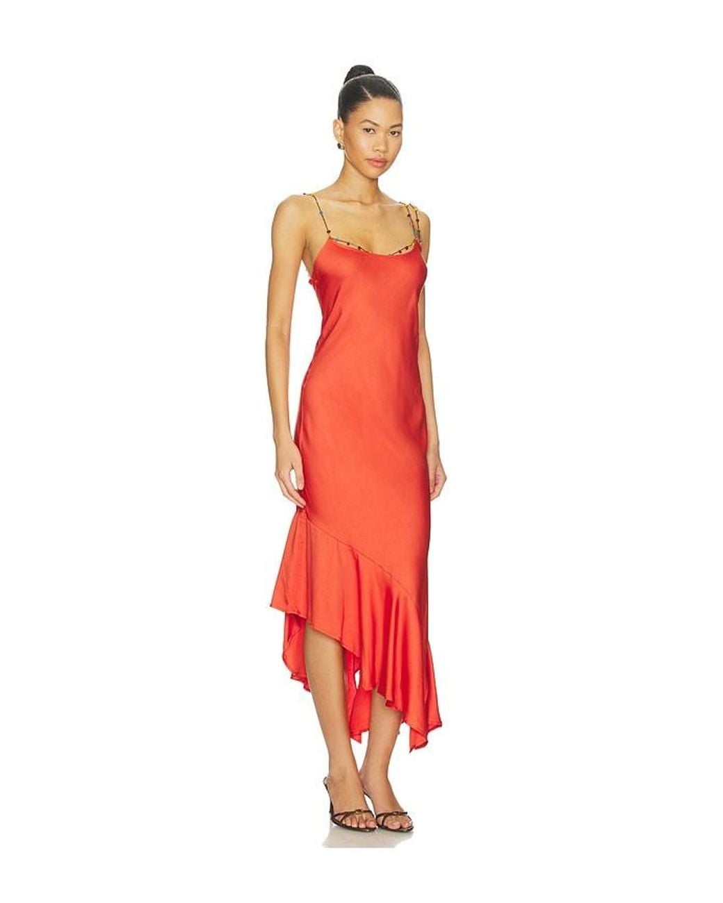Amanda Uprichard Red Eros Midi Dress