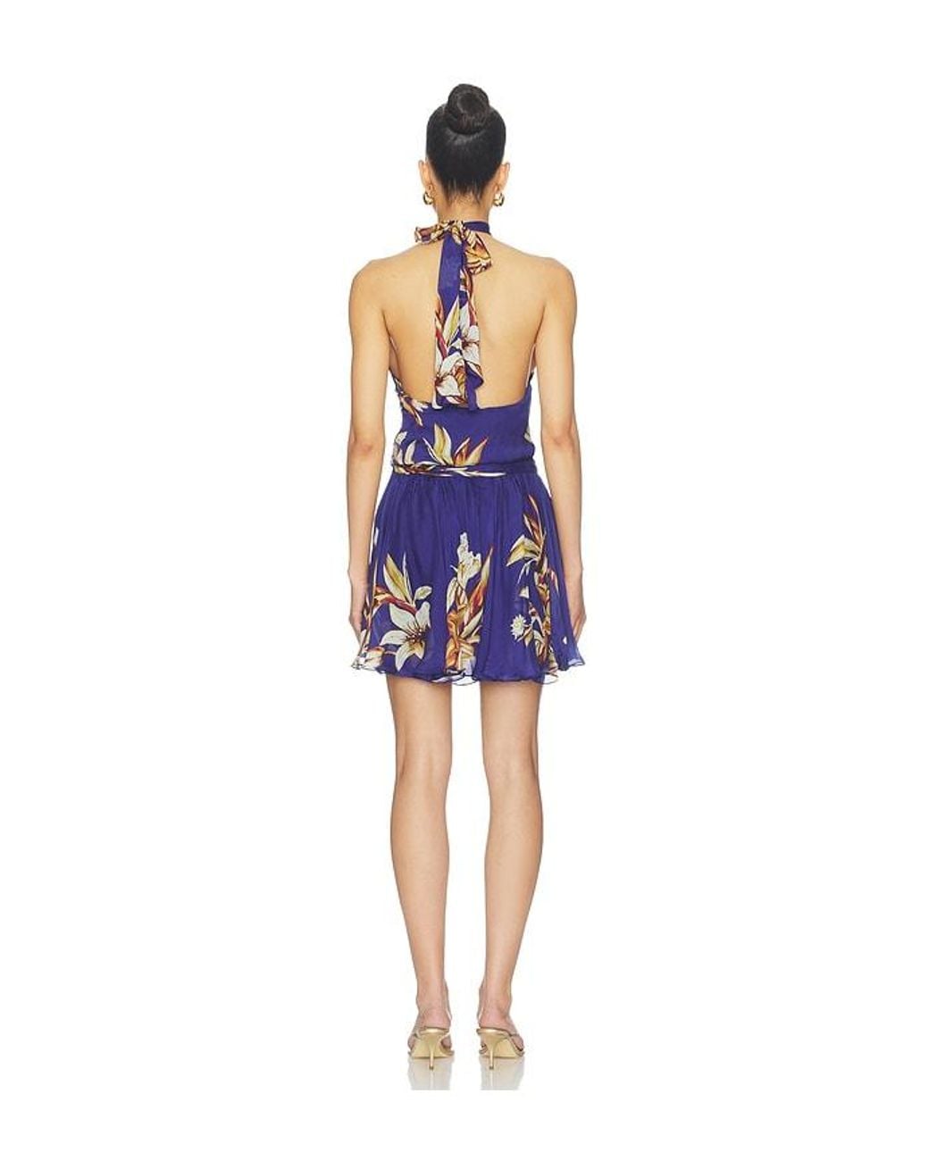 Rococo Sand Blue Sash Tie Mini Dress