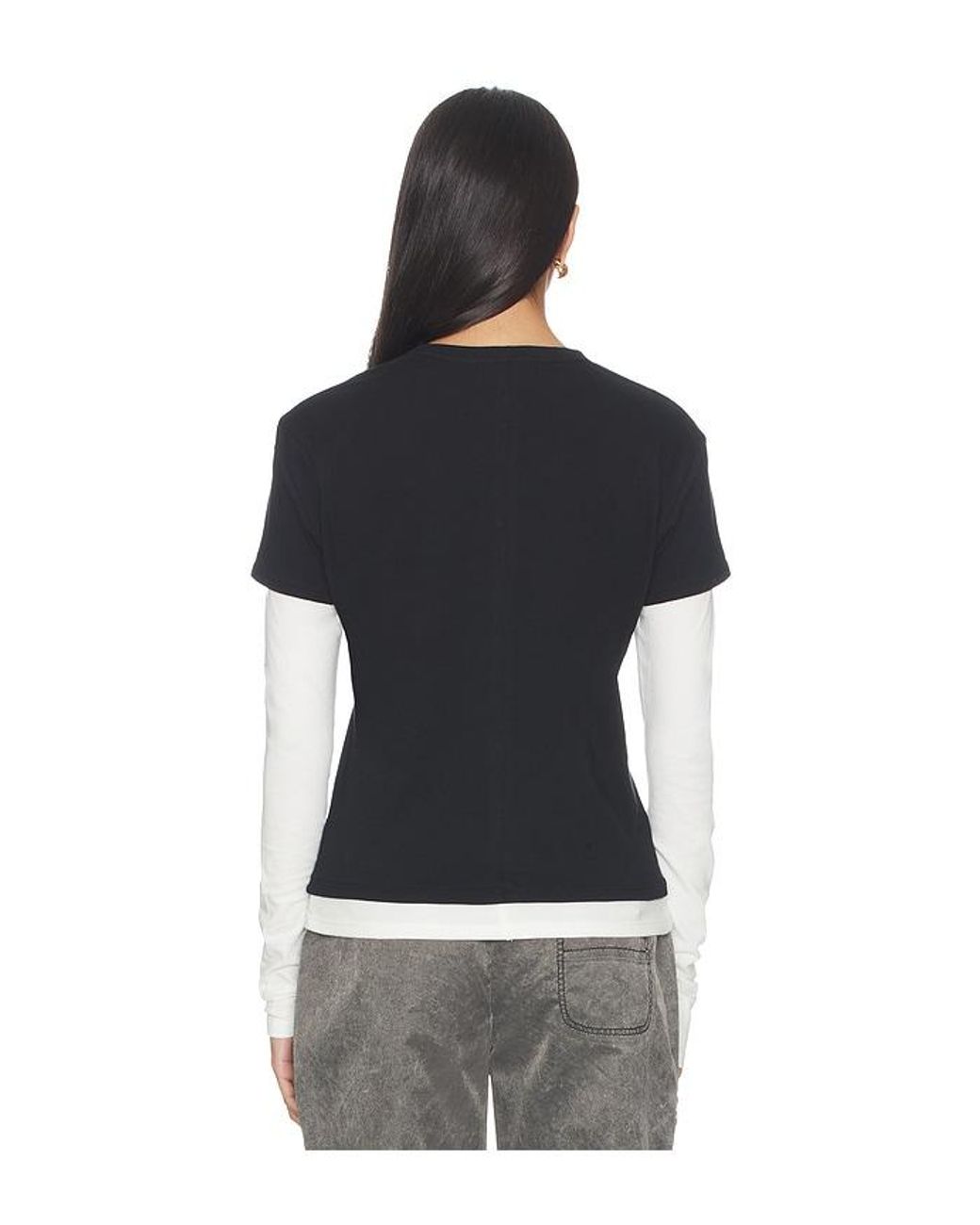 EB DENIM Black Rory Layered Long Sleeve