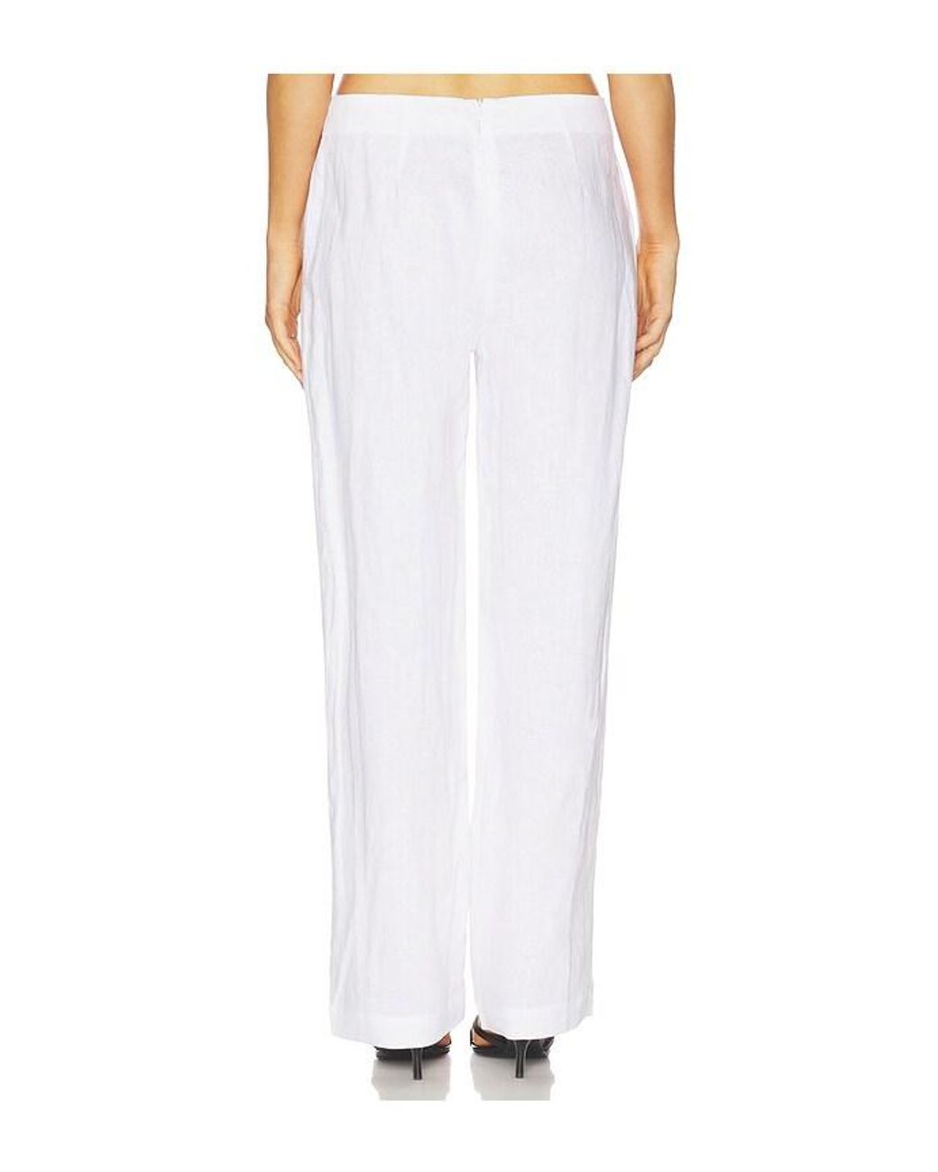 AEXAE White Linen Flat Pant