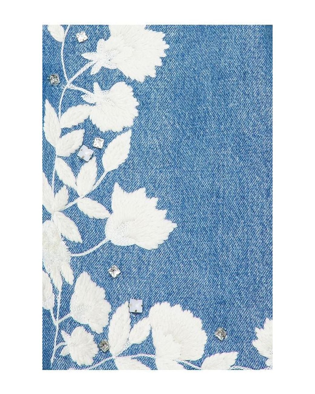 Citizens of Humanity Blue Flora Jacket With Floral Embroidery