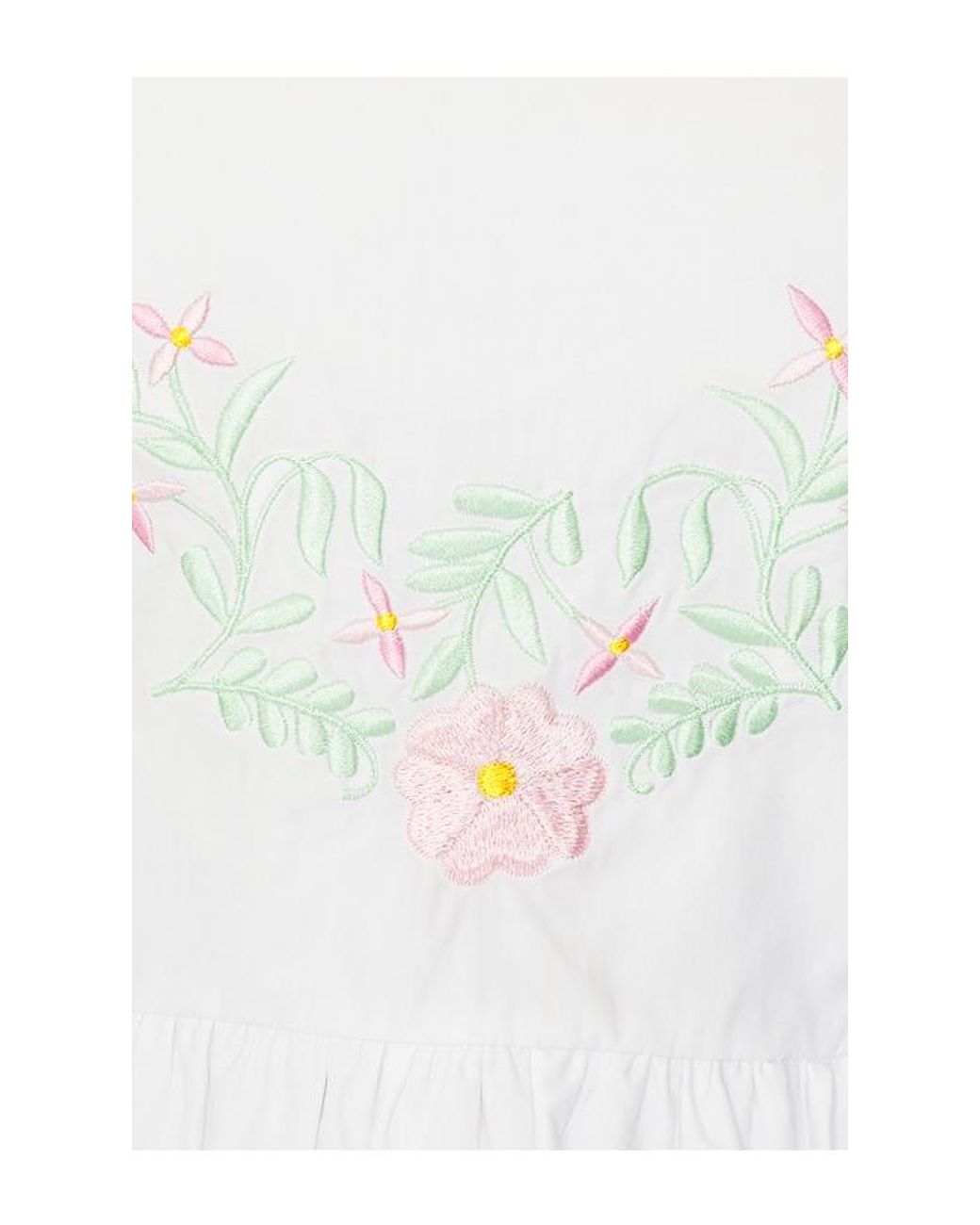 SWF White Balloon Hem Embroidered Mini Dress