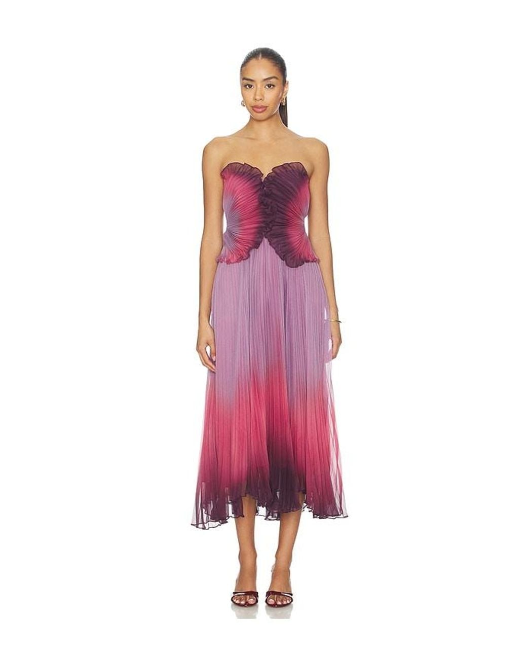 AMUR Pink Delyth Strapless Dress