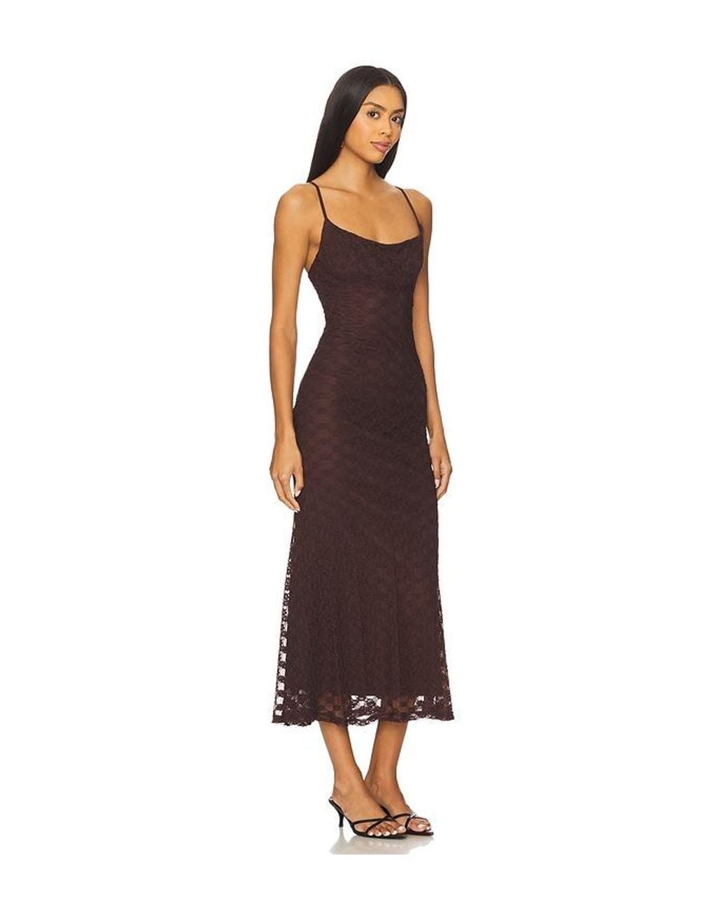 Bardot Brown Adoni Mesh Midi Dress