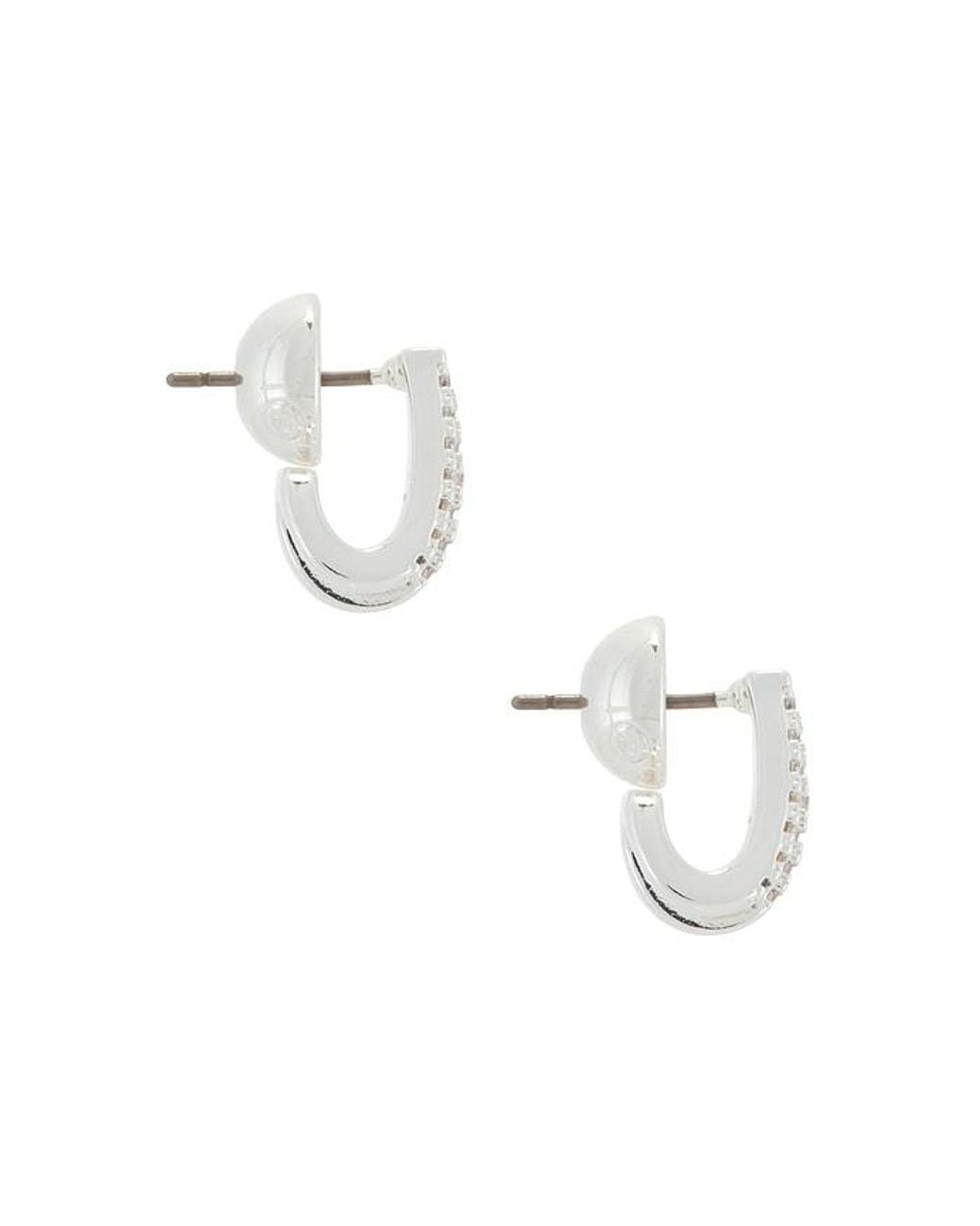Ettika White Glisten Wing Pave Earrings