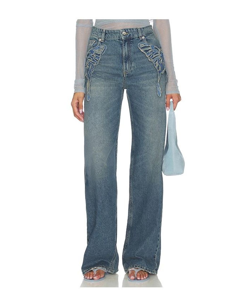 Blumarine Blue Scallop Boyfriend Jean