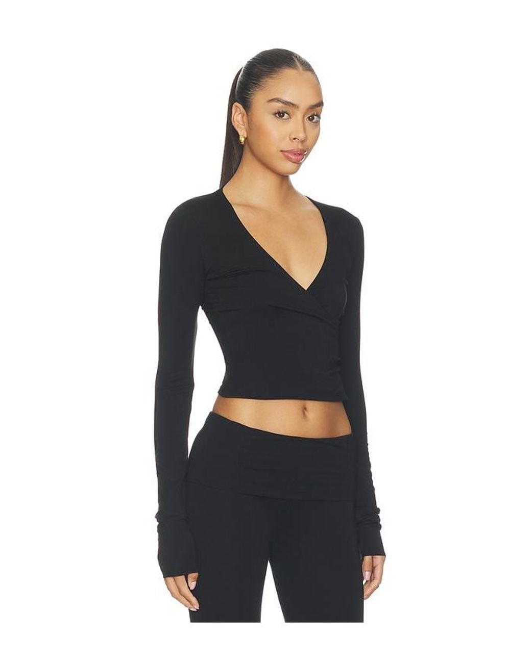 ÉTERNE Black Wrap Top