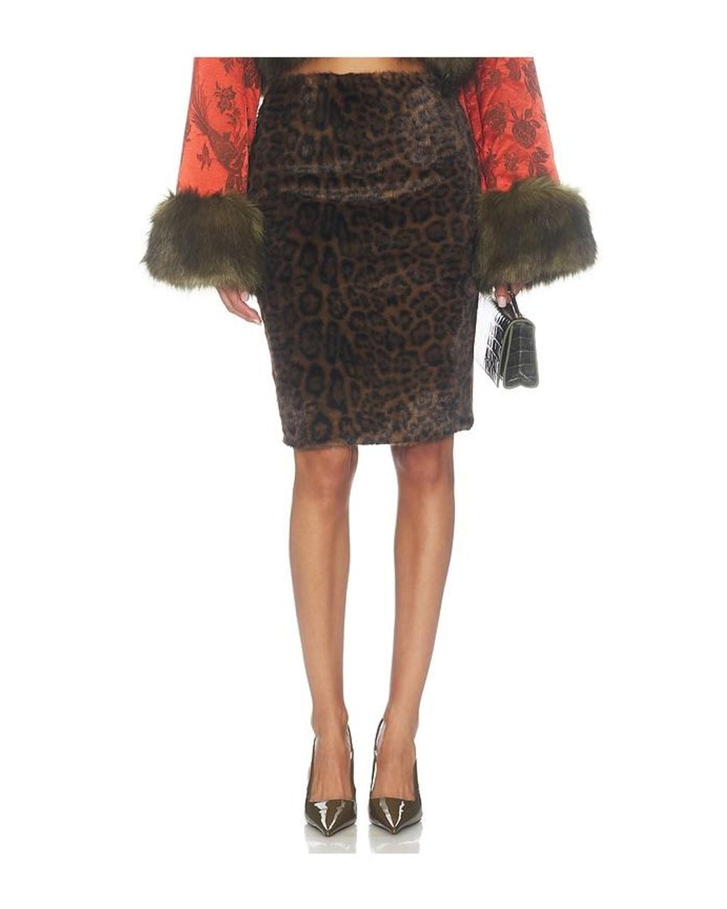 Kim Shui Black Moon Leopard Pencil Skirt