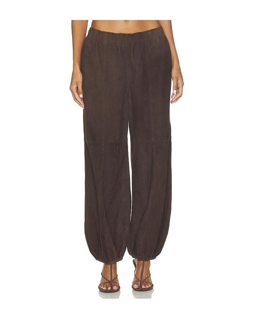 Herskind Brown Sylvia Suede Mid Waist Pants