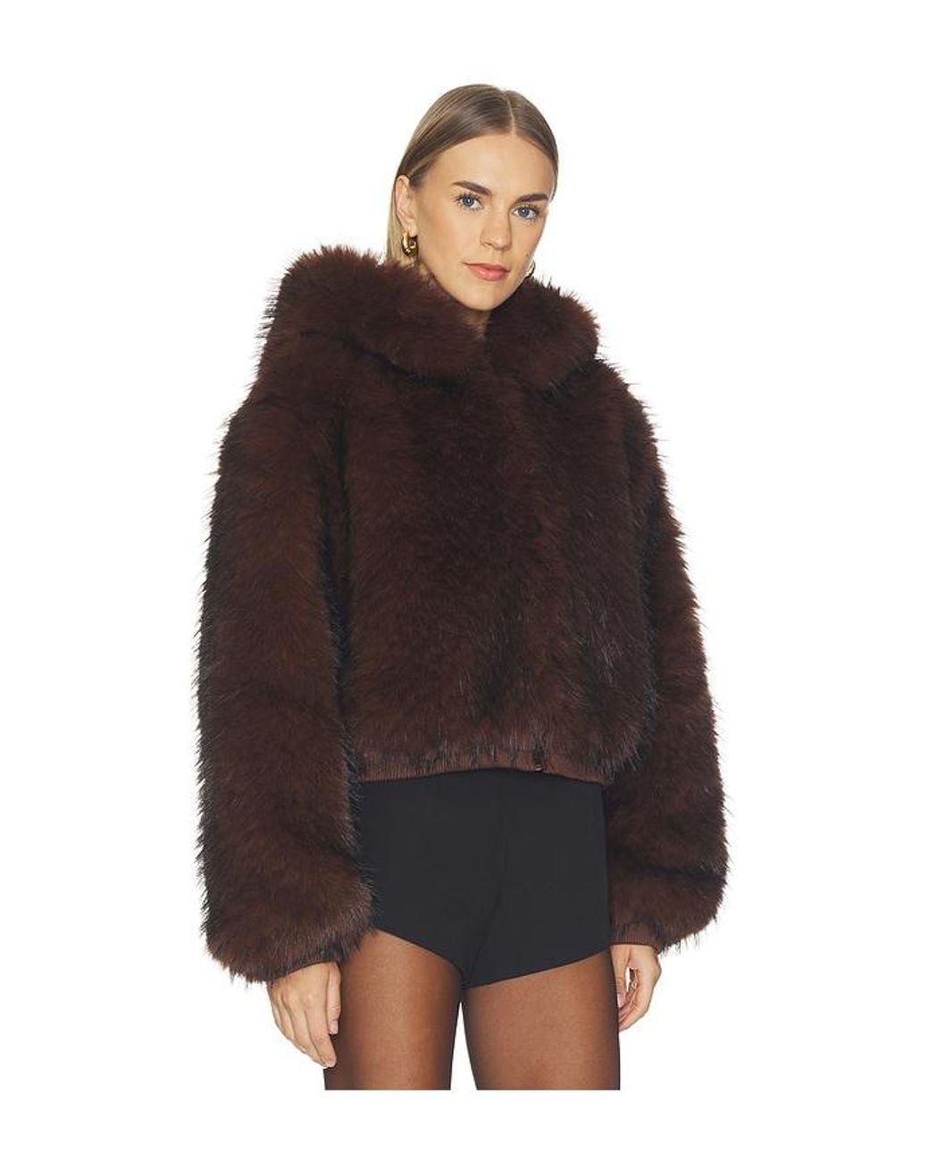 Kim Shui Black Hooded Faux Fur Jacket