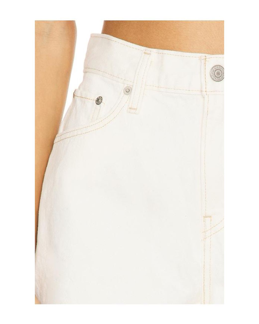 Levi's White High Baggy Short