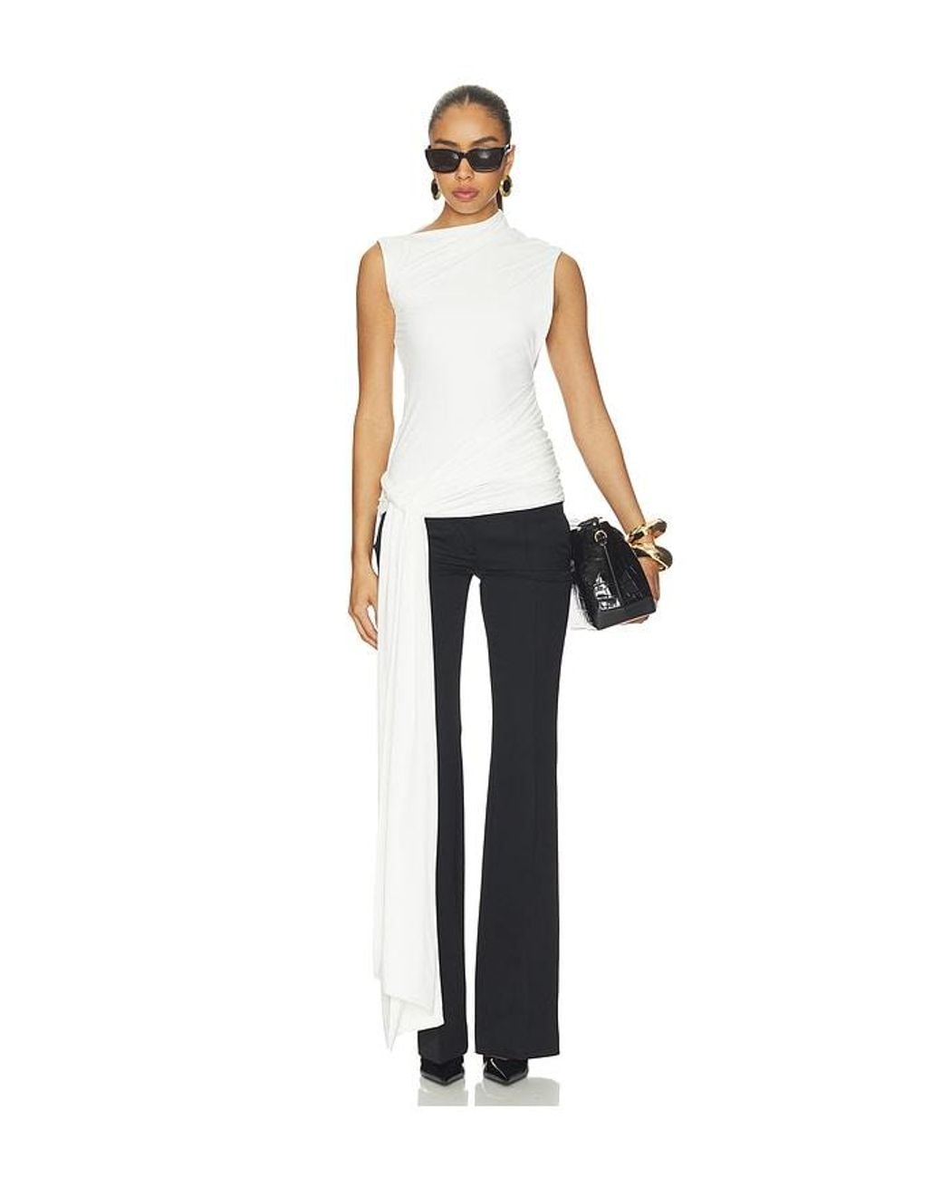 Bardot Black Jordan Longline Tie Top